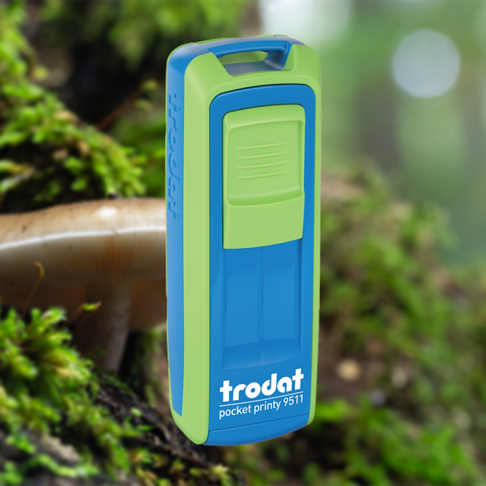 Geocachingstempel Trodat Pocket Printy 9511 grün-blau