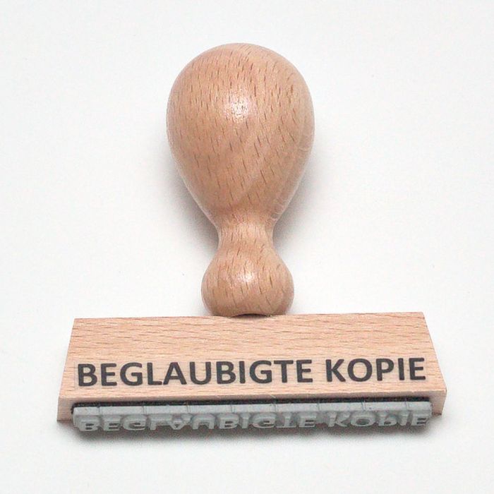 Holzstempel Beglaubigte Kopie