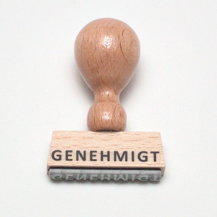 Holzstempel Genehmigt