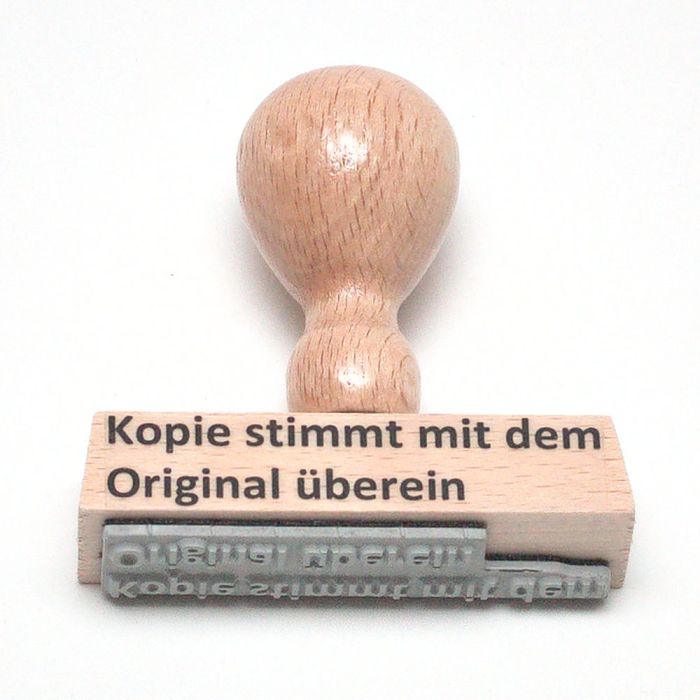 Holzstempel Kopie stimmt mit dem Original überein