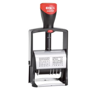 Colop Classic 2000/WD Wortbandstempel mit Datum und 12 Texten