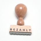 Holzstempel Bezahlt